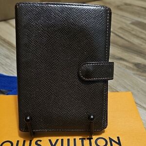 Louis Vuitton PM Taiga Leather Agenda Wallet | Deep Chocolate Brown